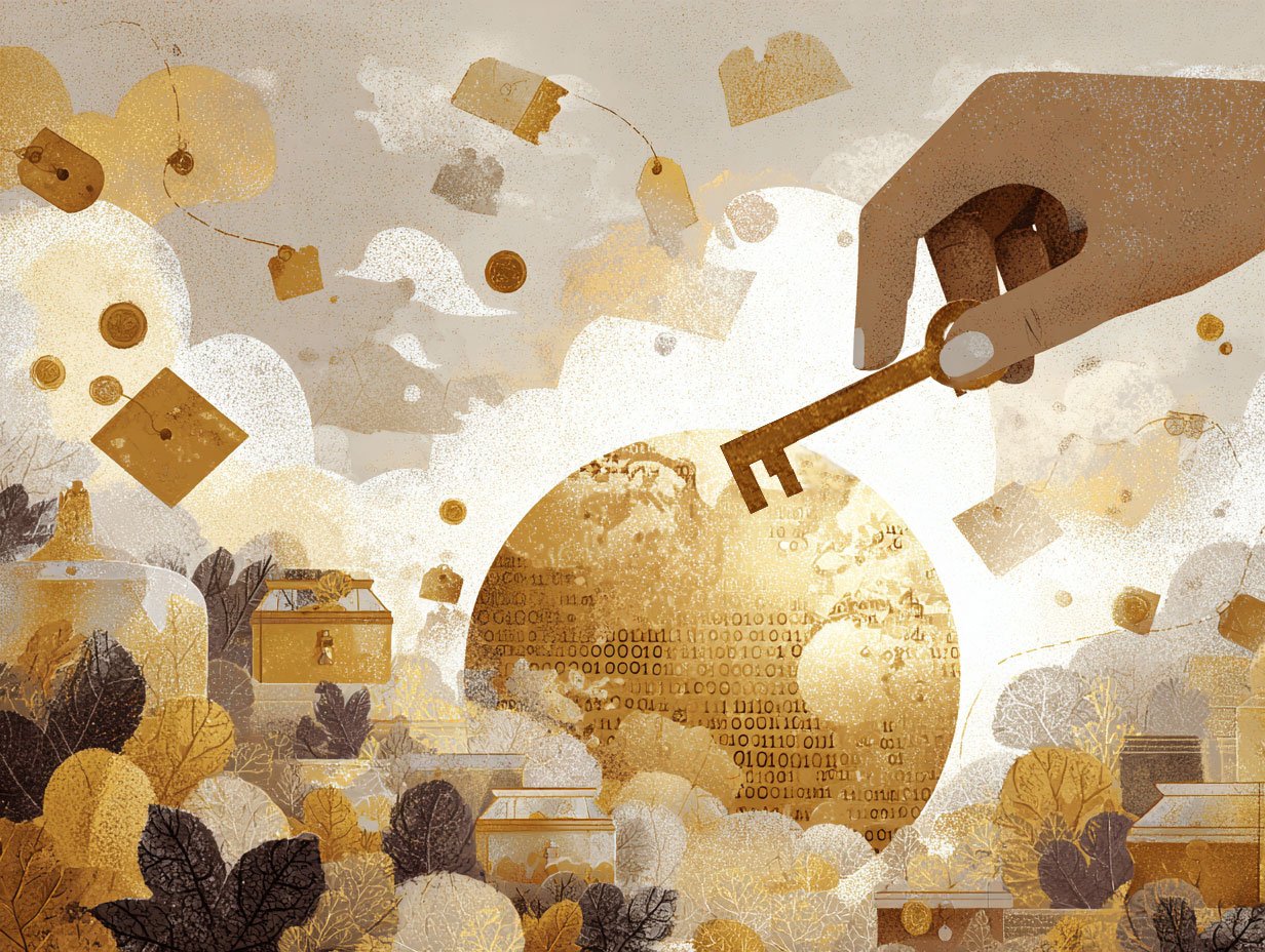 access-better-deals-and-prices Abstract hand with the key unlocking the globe