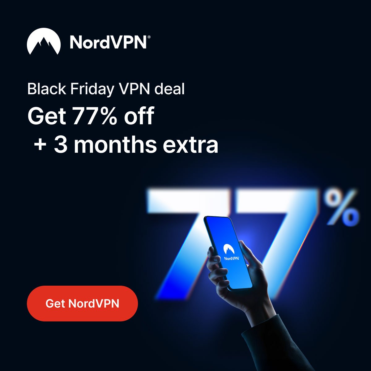 Black Friday NordVPN Deal - get 77% off + 3 months extra Black Friday NordVPN Deal - get 77% off + 3 months extra